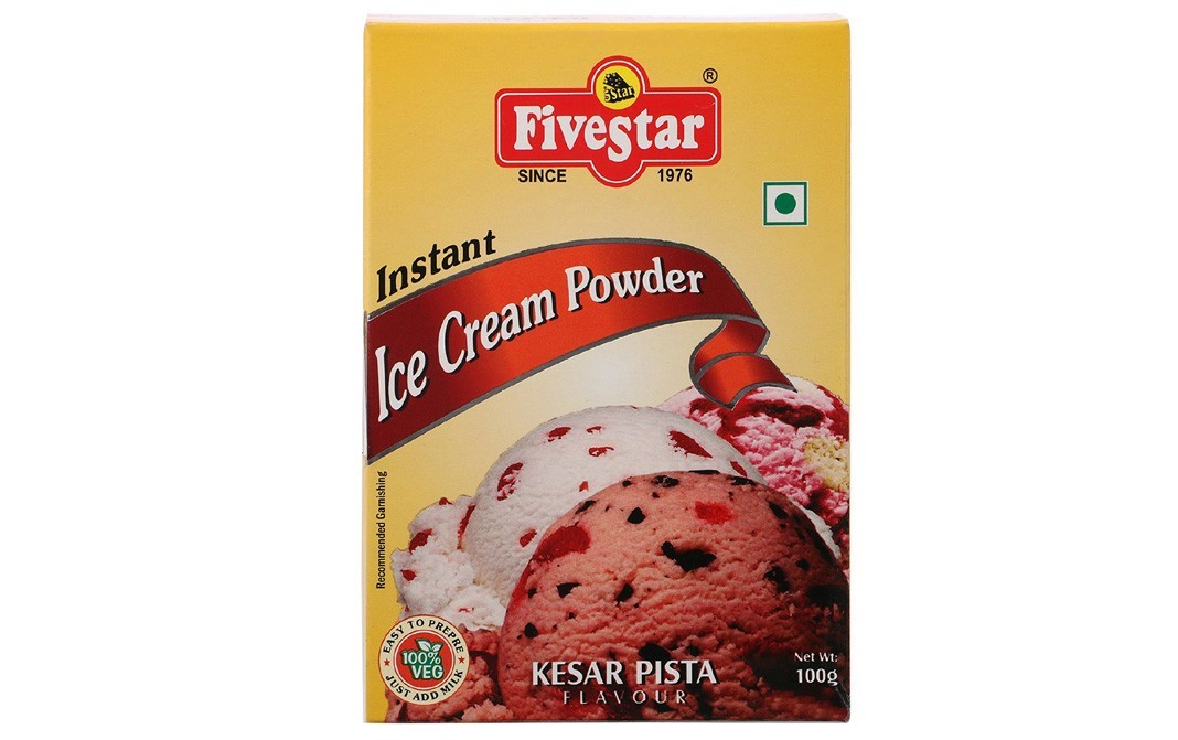 Five Star Instant Ice Cream Powder, Kesar Pista Flavour   Box  100 grams